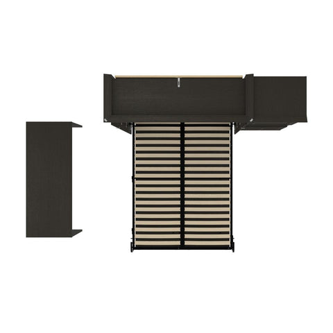 Full Murphy Bed and 1 Storage Unit with Mobile Nightstand and Desk (137”)