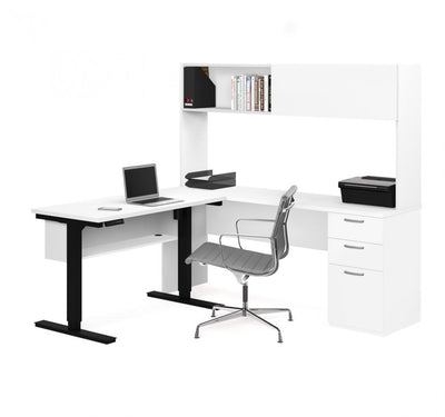 2-Piece set including a standing desk and a desk with hutch