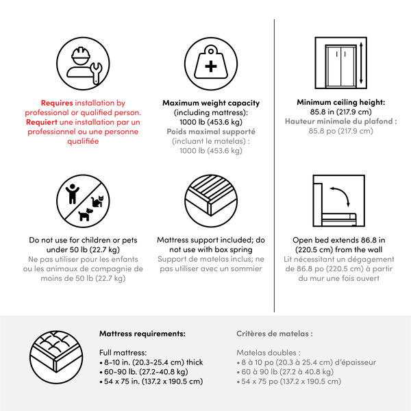 Full Murphy Bed with 2 Wardrobes (109W)