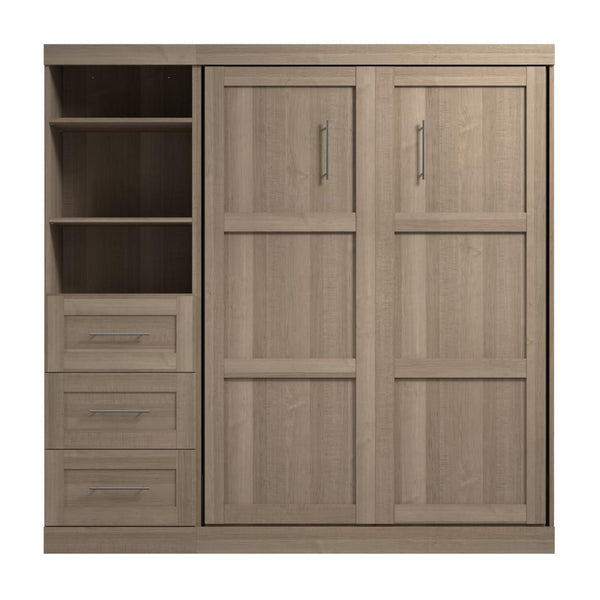 Full Murphy Bed and Shelving Unit with Drawers (84W)