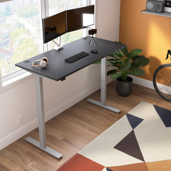 60W x 30D Standing Desk with Dual Monitor Arm