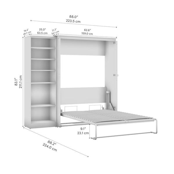 Full Murphy Bed with Closet Organizer (88W)