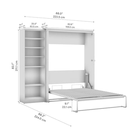 Full Murphy Bed with Closet Organizer (88W)