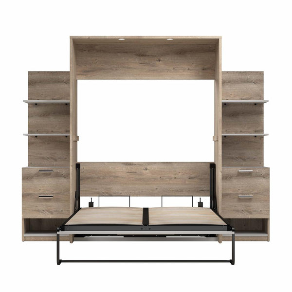 Full Murphy Bed with Nightstands and Floating Shelves (99W)