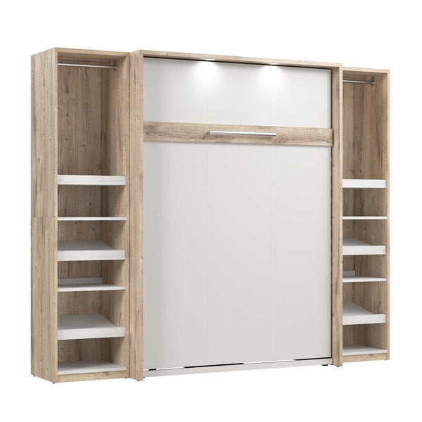 Full Murphy Bed with 2 Narrow Closet Organizers (99W)