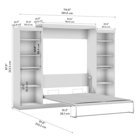 Queen Murphy Bed with 2 Closet Organizers (115W)