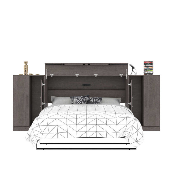3-Piece Set Including One Queen Cabinet Bed with Mattress and Two 26″ Storage Units