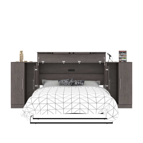 3-Piece Set Including One Queen Cabinet Bed with Mattress and Two 26″ Storage Units