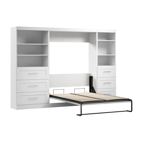 Full Murphy Bed and 2 Shelving Units with Drawers (120W)