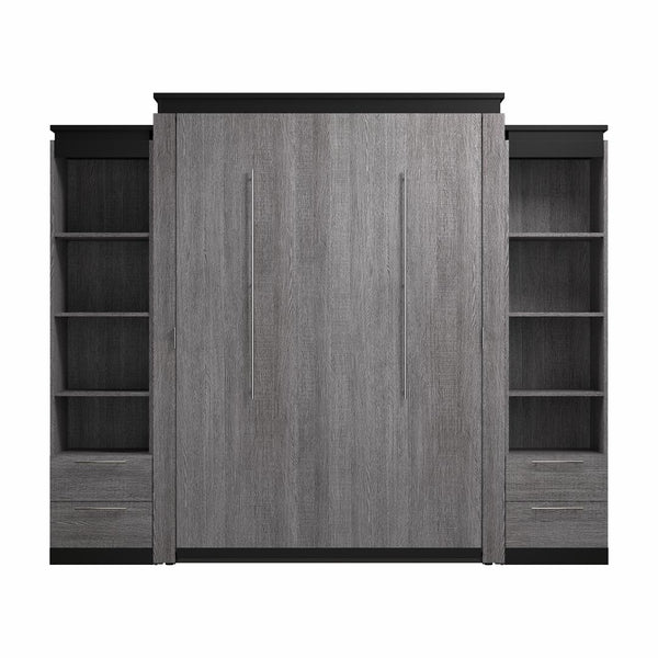 Queen Murphy Bed with Shelves and Drawers (106W)