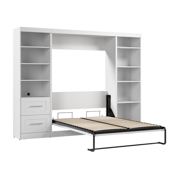109W Full Size Murphy Bed with Pull-Out Desk and Storage