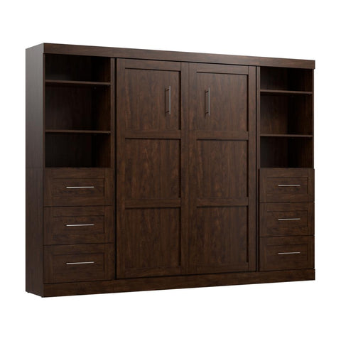 Full Murphy Bed and 2 Shelving Units with Drawers (109W)