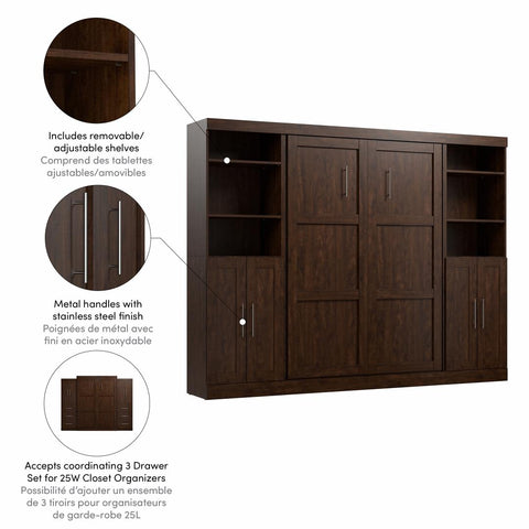 Full Murphy Bed with Closet Storage Organizers (109W)