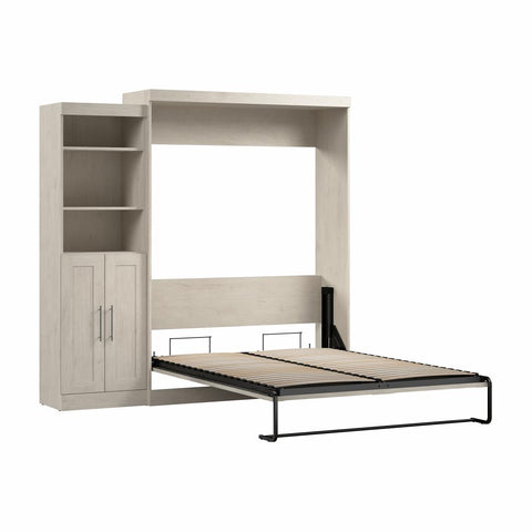 Queen Murphy Bed and Closet Organizer with Doors (90W)
