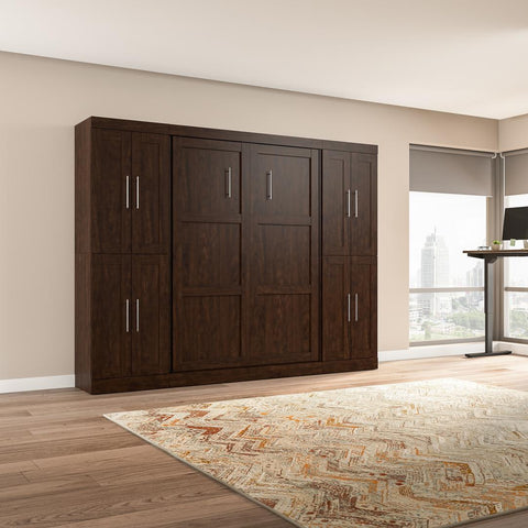 Full Murphy Bed with Storage Cabinets (109W)