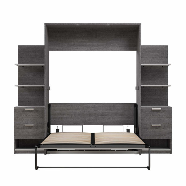 Full Murphy Bed with Nightstands and Floating Shelves (99W)
