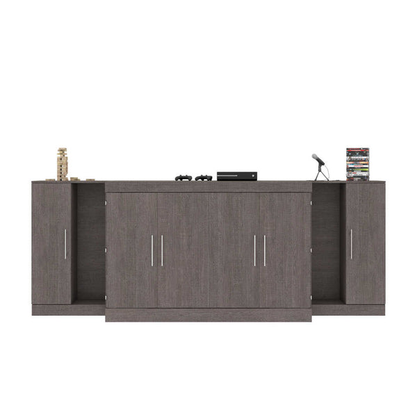 3-Piece Set Including One Queen Cabinet Bed with Mattress and Two 26″ Storage Units