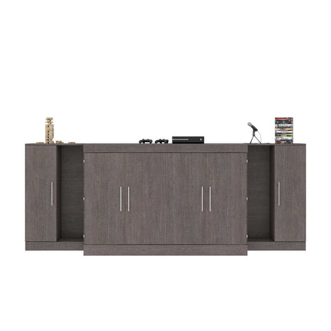 3-Piece Set Including One Queen Cabinet Bed with Mattress and Two 26″ Storage Units