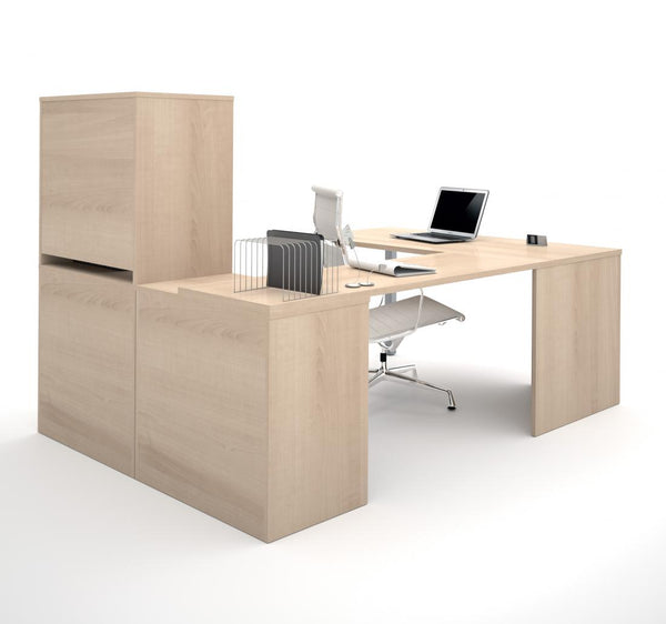 U-Shaped Executive Desk with Hutch