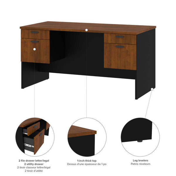 Executive Desk with Dual Half Pedestals