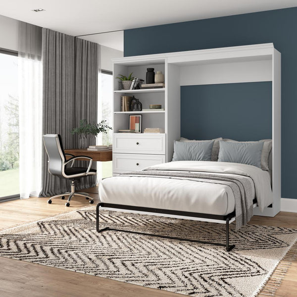 Full Murphy Bed and Closet Organizer with Drawers (95W)