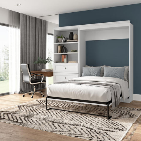 Full Murphy Bed and Closet Organizer with Drawers (95W)