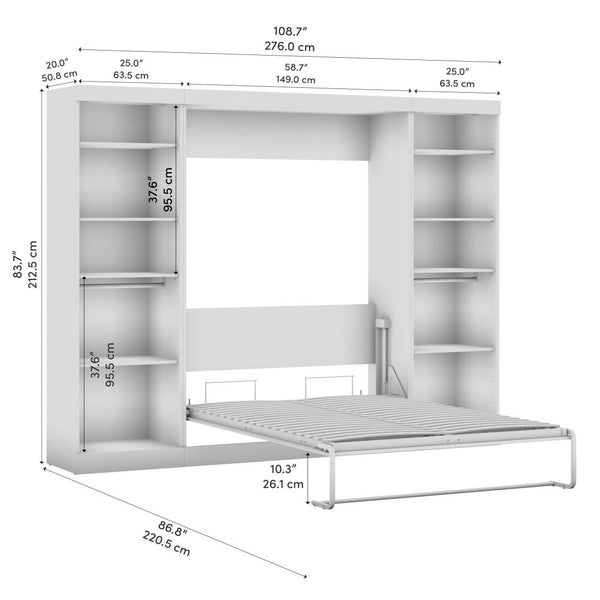 Full Murphy Bed and 2 Closet Organizers (109W)