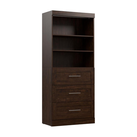Contemporary Closet System with Drawers, 36W x 19D