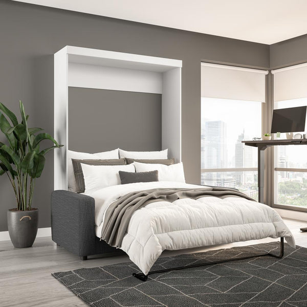 Full Murphy Bed with Sofa and Shelving Units (109W)