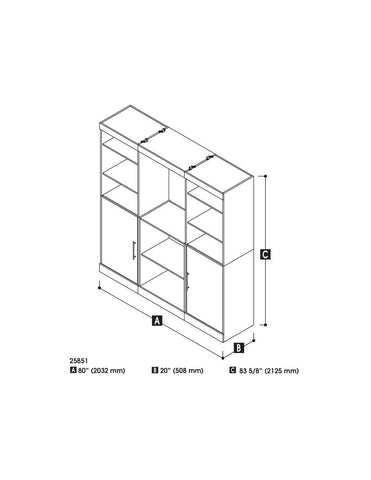 80” Closet Organizer with Doors
