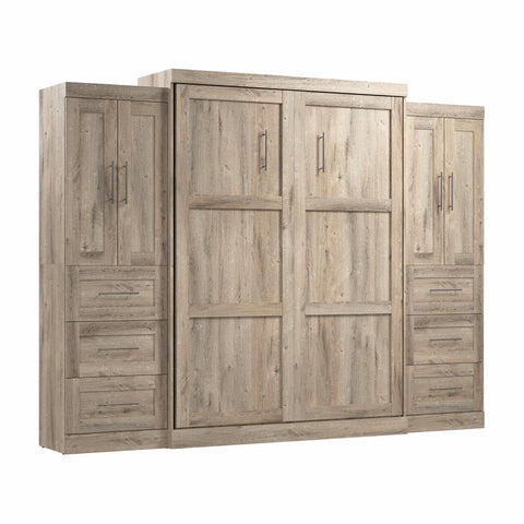 Queen Murphy Bed with Closet Storage Cabinets (115W)