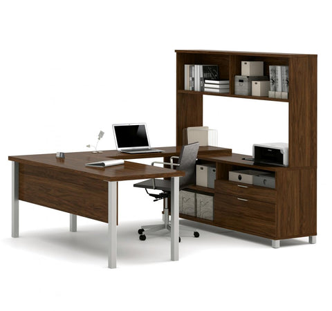 U-Shaped Executive Desk with Hutch