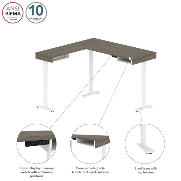 72W L-Shaped Standing Desk