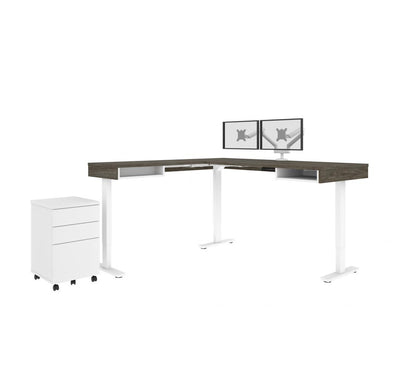 72W L-Shaped Height Adjustable Workstation