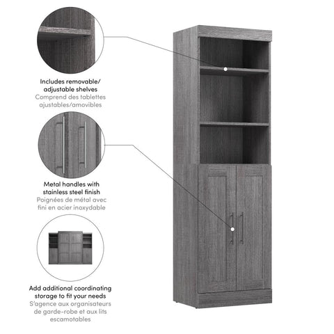 Contemporary Closet System with Doors, 25W x 19D