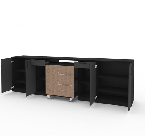 4-Piece Set with 2-Drawer Workbench and Base Cabinets
