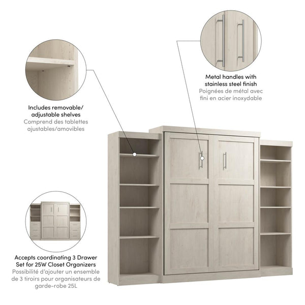 Queen Murphy Bed and 2 Shelving Units (115W)