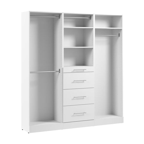 75W x 16D Modular Reach-In Closet System with Rods, Shelves, and Drawers, Slab Style