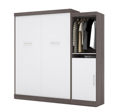 Queen Murphy Bed with Mattress and Storage Unit (90W)