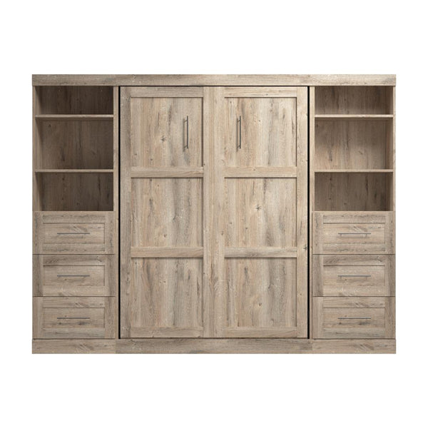 Full Murphy Bed and 2 Shelving Units with Drawers (109W)