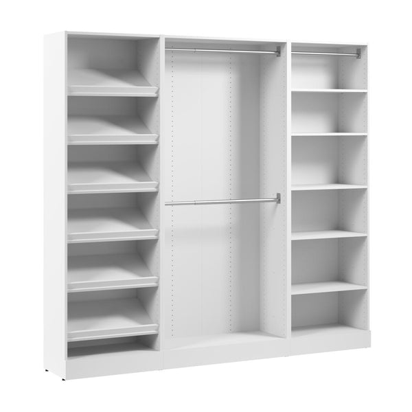 Modular Closet System with Shelves, Clothing Rods & Shoe Racks, 85W x 16D