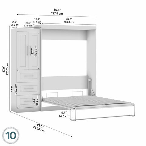 Queen Murphy Bed with Closet Storage Cabinet (89W)