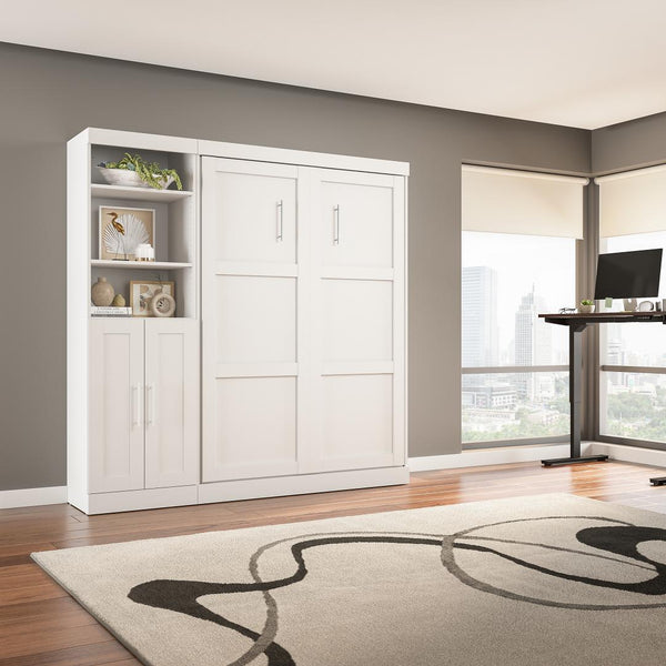 Full Murphy Bed and Closet Organizer with Doors (84W)