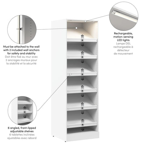 Modular Closet System with Shoe Racks & LED Light, 25W X 25D
