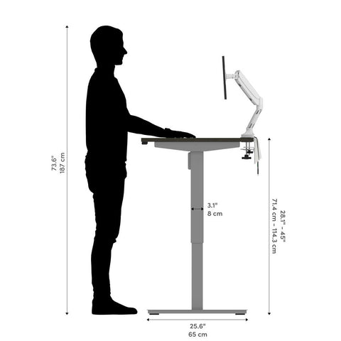 60W x 30D Standing Desk with Dual Monitor Arm