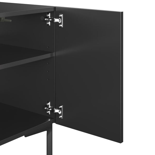 94W Modular Entertainment Center with TV Stand, Storage Cabinet, and Large Wall Panel