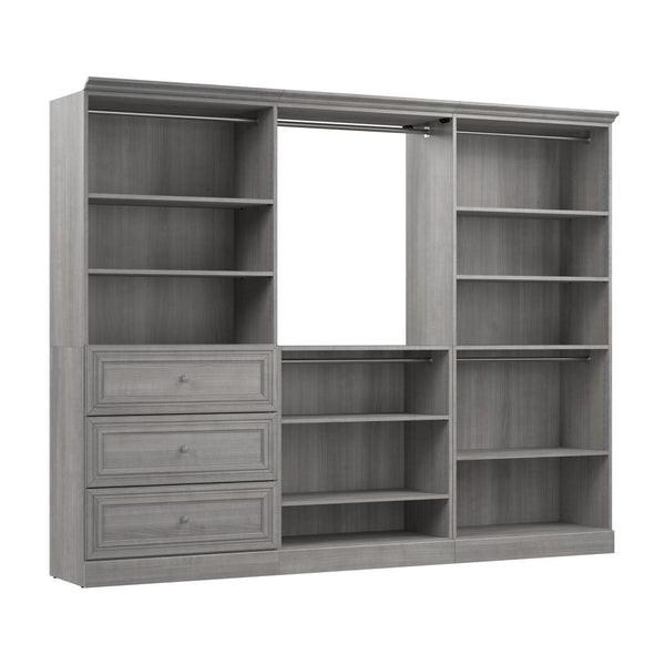 Traditional Closet System, Shelves, Drawers & Clothing Rods, 108W x 20D