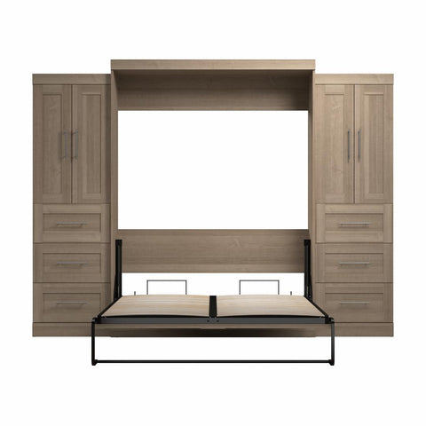 Queen Murphy Bed with Closet Storage Cabinets (115W)