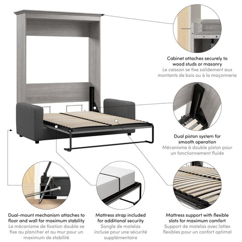 Full Murphy Bed with Sofa (73W)