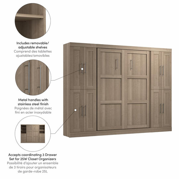 Full Murphy Bed with Storage Cabinets (109W)